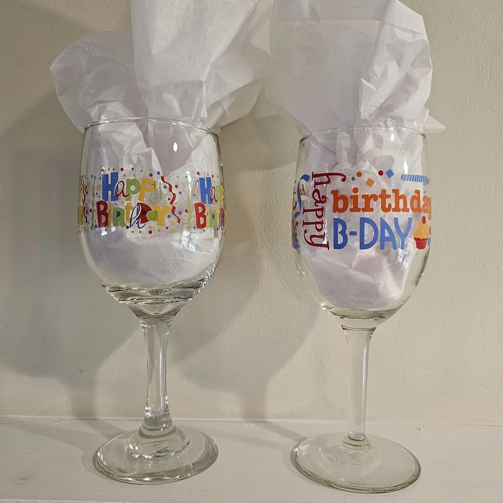 🐕 2 Birthday Wine Glasses 🐕 - Picture 2 of 7